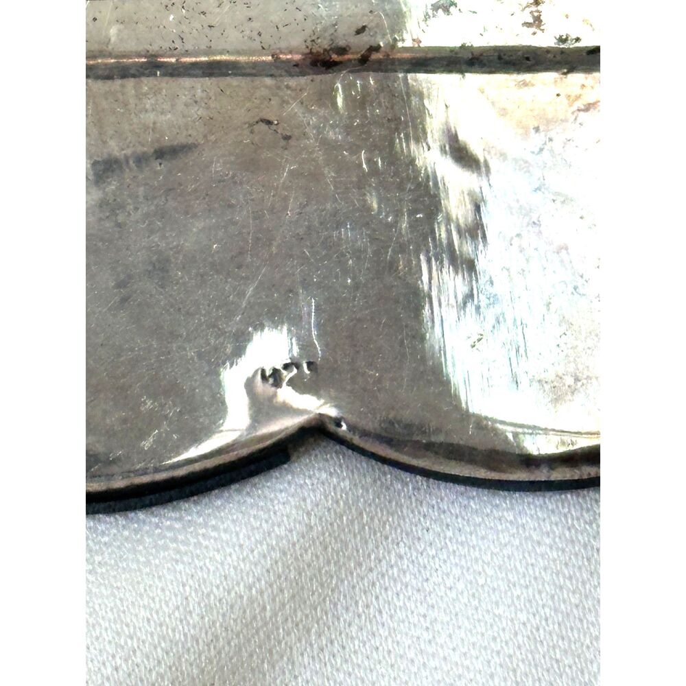 Art Deco Style Sterling Silver Marcasite & Onyx Brooch - Picture 6 of 8